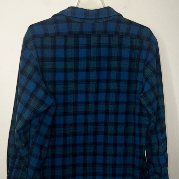 Pendleton Pure Virgin Wool Blue and Green Plaid Button Down Women’s Size Large - Picture 7 of 15